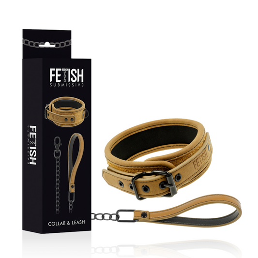 FETISH SUBMISSIVE ORIGIN - collier doublé en néoprène avec chaîne