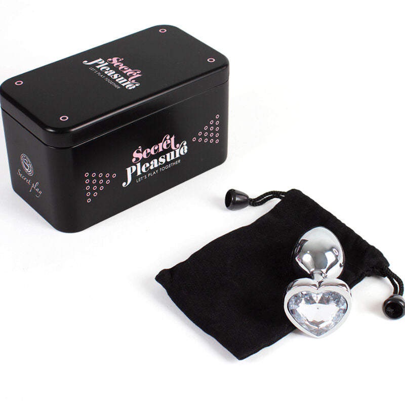 SECRETPLAY - plug anal en métal coeur cristal clair petite taille 7 cm