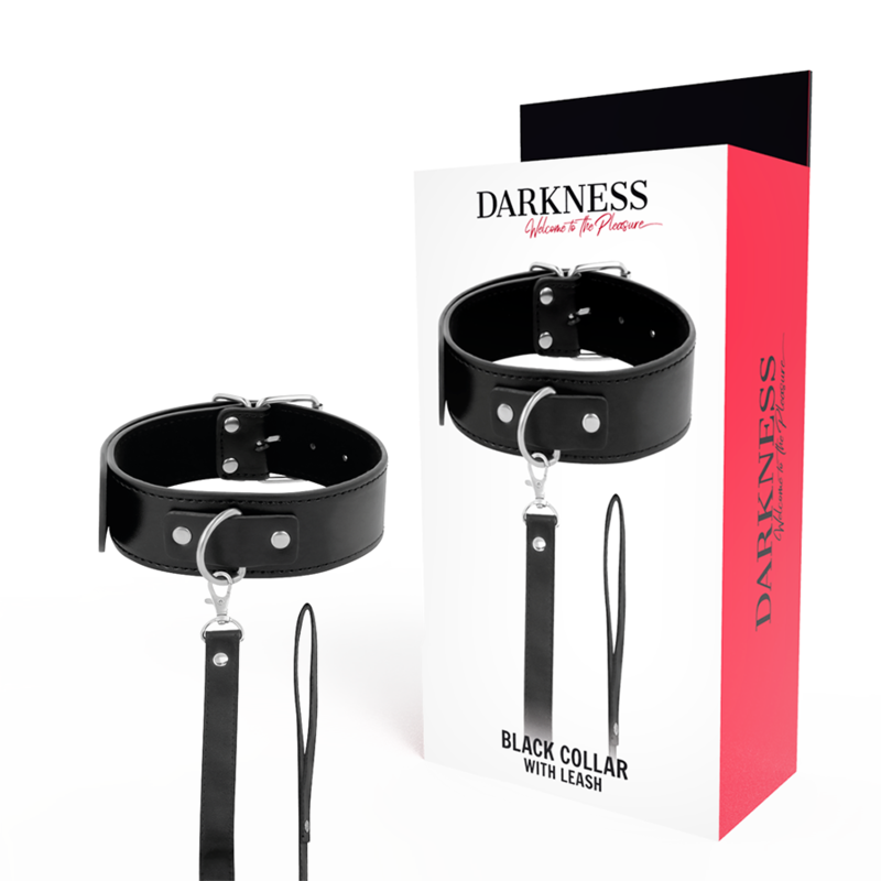 DARKNESS - collier de bondage avec laisse en cuir