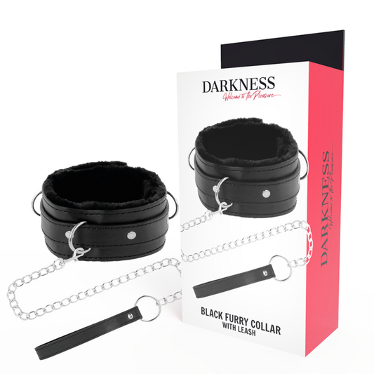 DARKNESS - collier de bondage confortable avec laisse en cuir