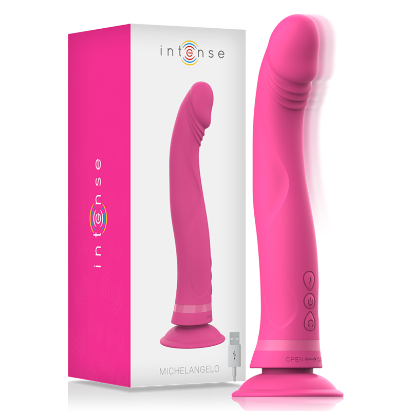 INTENSE - gode vibromasseur en silicone rose MICHELANGELO