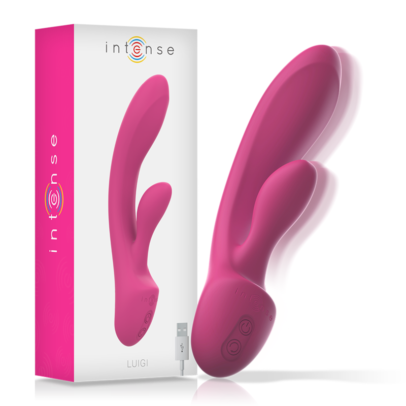 INTENSE - vibromasseur LUIGI lapin silicone liquide rose