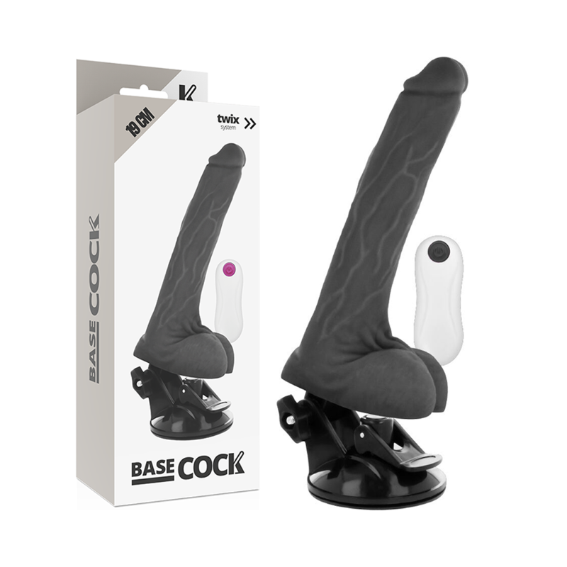 BASECOCK - vibromasseur réaliste télécommandé 19 cm -o- 4 cm