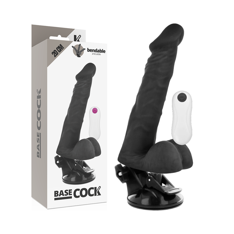 BASECOCK - vibromasseur réaliste articulable télécommandé 20 cm -o- 4.5 cm