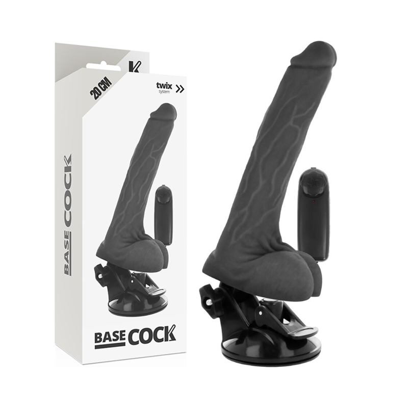 BASECOCK - vibromasseur réaliste télécommandé avec testicules 20 cm -o- 4 cm