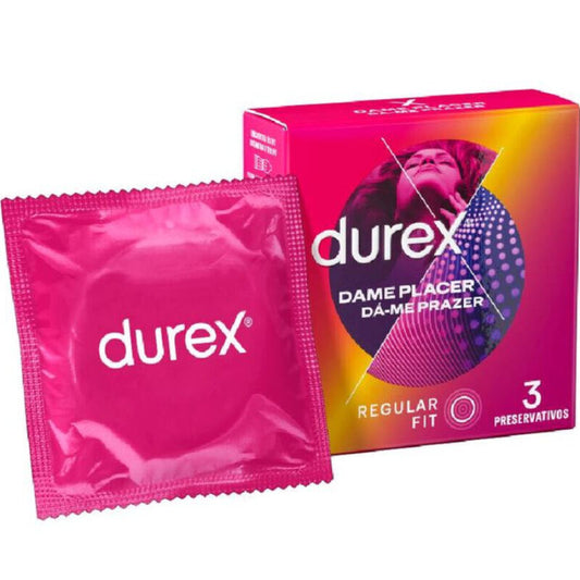 DUREX – DAMEPLACER PRÉSERVATIFS PERLÉS ET RAINURÉS 3 UNITÉS