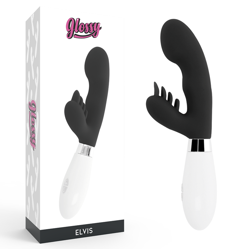 GLOSSY - vibromasseur lapin ELVIS noir