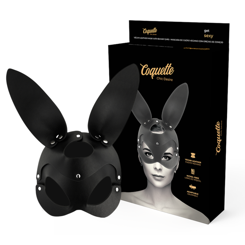 COQUETTE FANTASY - masque en cuir vegan avec oreilles de lapin