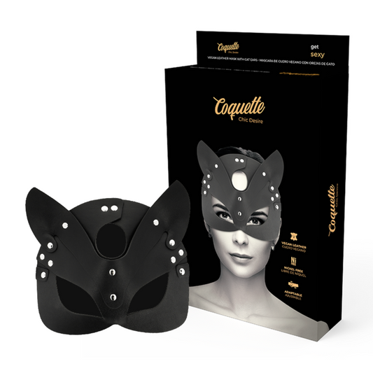 COQUETTE FANTASY - masque en cuir vegan avec oreilles de chat