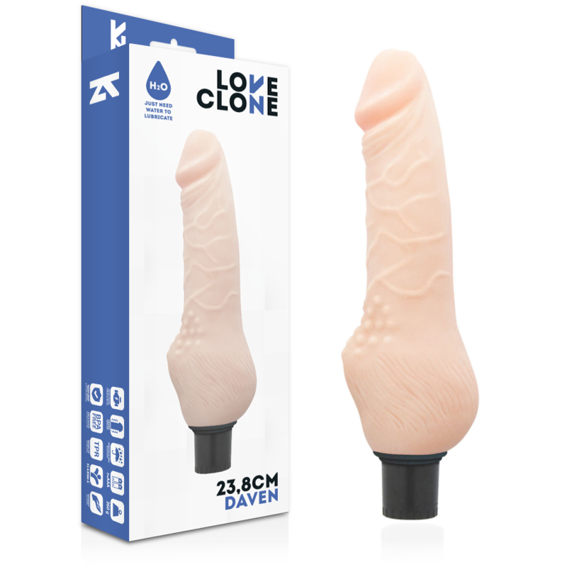 LOVECLONE - DAVEN autolubrification réaliste 23.8 cm -o- 3.8 cm