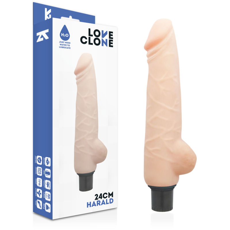 LOVECLONE - vibromasseur autolubrifiant HARALD 24 cm -o- 4 cm