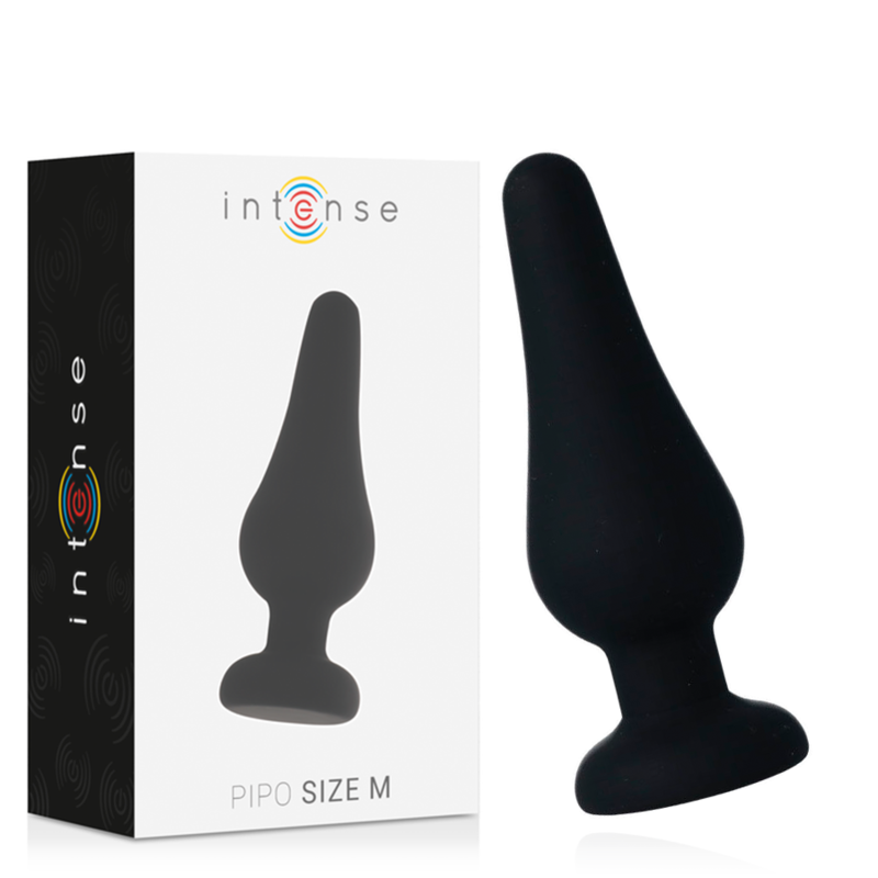 INTENSE - plug anal PIPO taille M silicone noir 11 cm