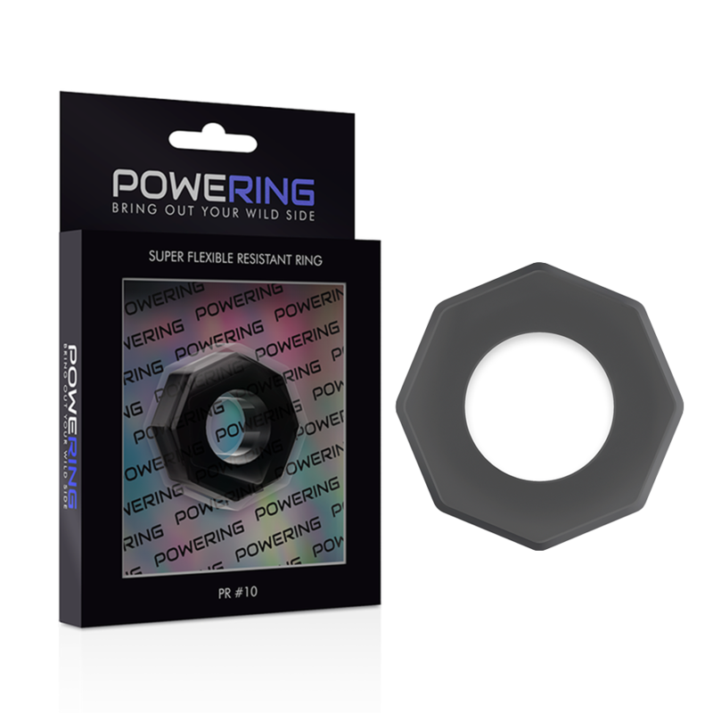 POWERING - anneau pénis super flexible et résistant 5cm pr10 noir