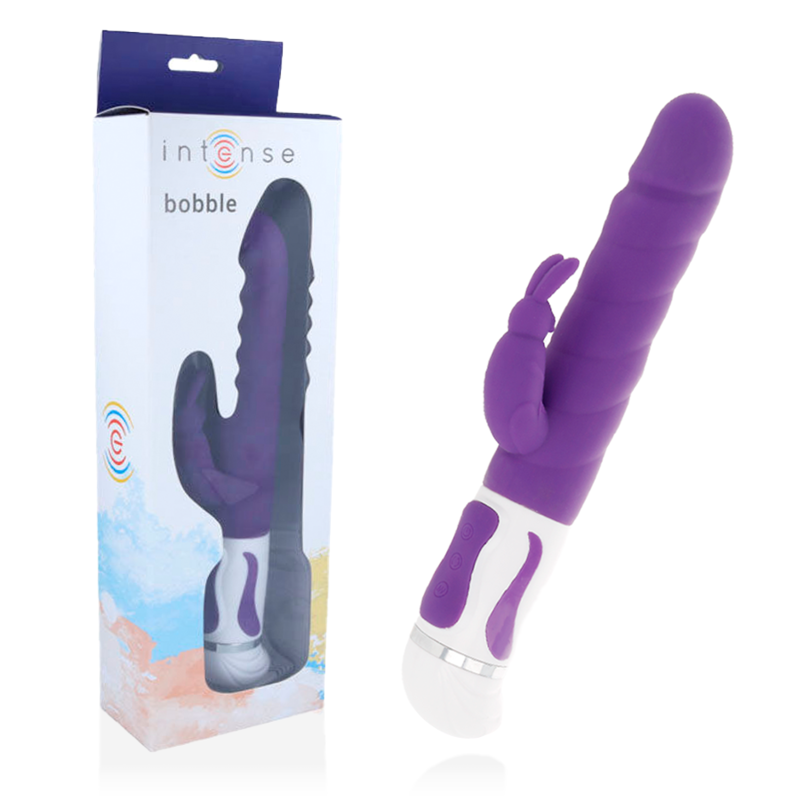 INTENSE - vibromasseur BOBBLE avec rotation silicone violet