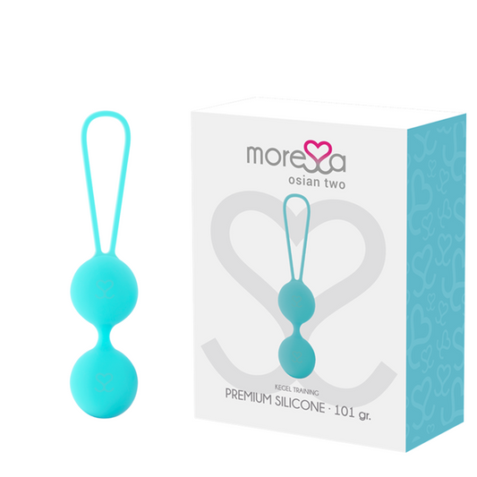 MORESSA – OSIAN, ensemble de 2 boules de Geisha en silicone turquoise