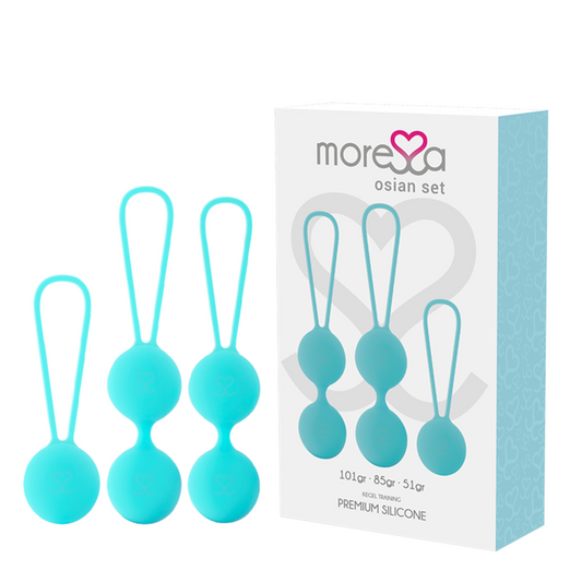 MORESSA – OSIAN, ensemble de boules de Geisha en silicone turquoise