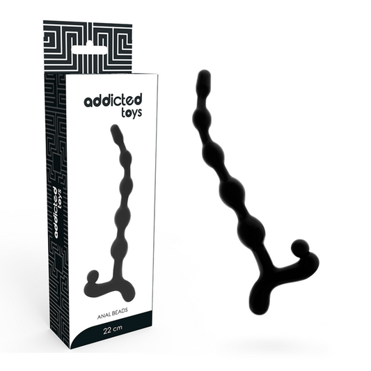 ADDICTED TOYS - sonde anal perlée 22 cm noir