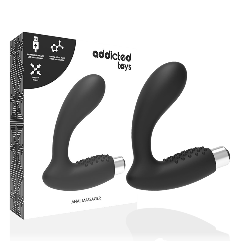 ADDICTED TOYS - vibromasseur prostatique rechargeable modèle 5 - noir