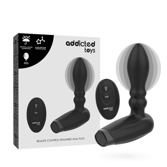 ADDICTED TOYS - plug anal gonflable télécommandé - 10 modes de vibration