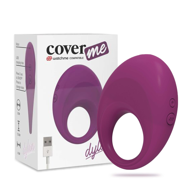 COVERME – anneau pénien vibrant rechargeable DYLAN compatible WATCHME