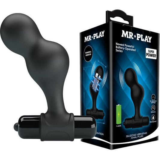 MR PLAY - plug anal vibromasseur en silicone noir