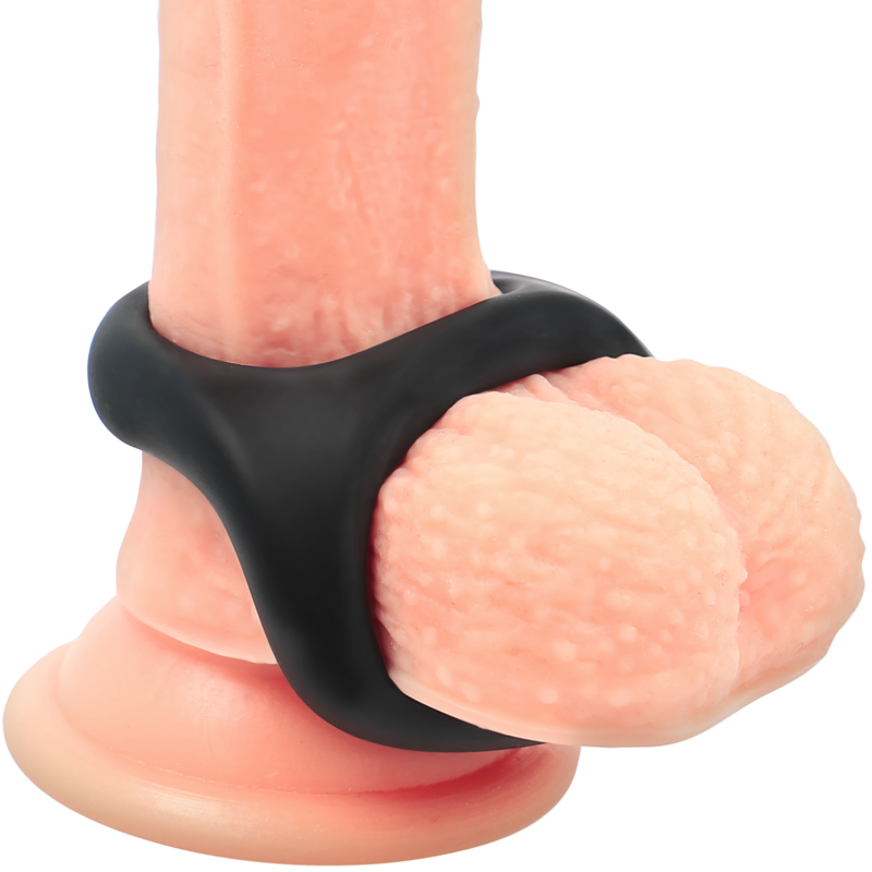 POWERING - anneau pénis et testicules super flexible et résistant pr13 noir