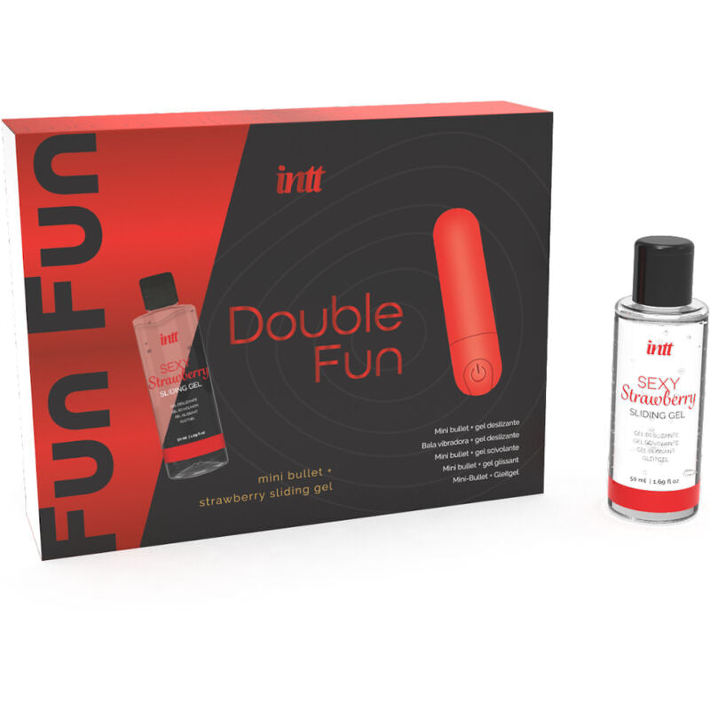 INTT RELEASES - KIT DOUBLE FUN AVEC BULLET VIBROMASSEUR ET GEL DE MASSAGE À LA FRAISE