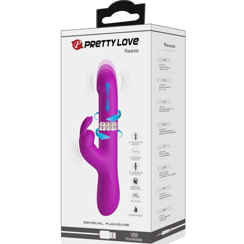 PRETTY LOVE - vibromasseur REESE avec rotation violet