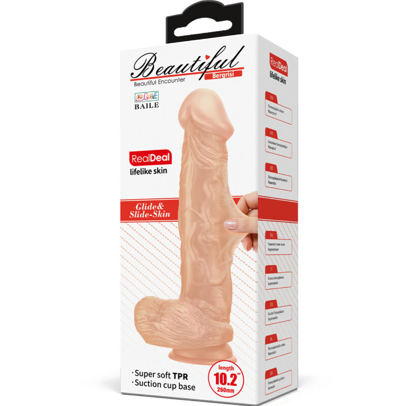 BAILE - BEAUTIFUL ENCOUNTER BERGRISI gode réaliste flexible 26 cm naturel