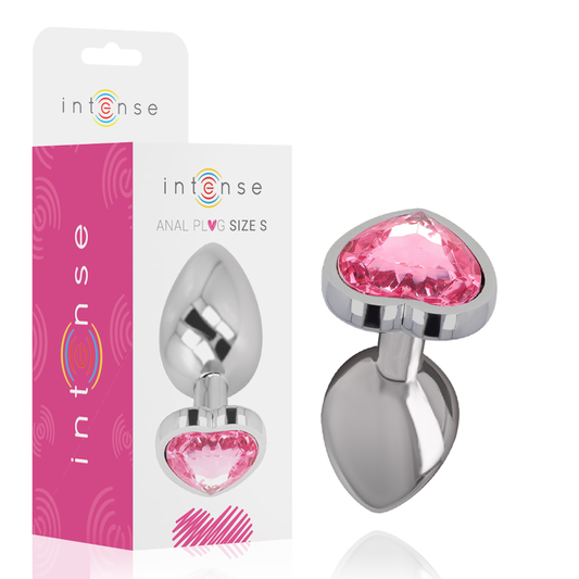 INTENSE - plug anal en métal aluminium coeur rose taille S