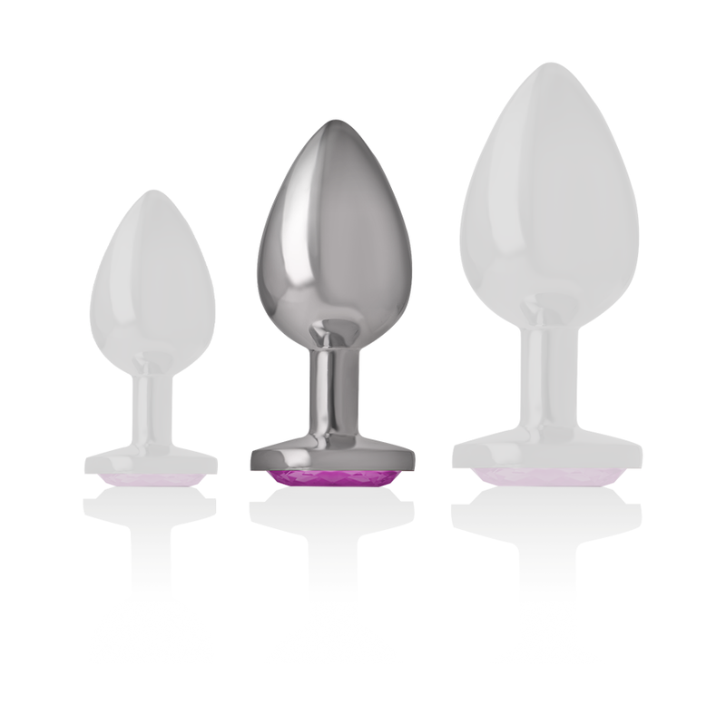 INTENSE - plug anal en métal aluminium coeur rose taille M