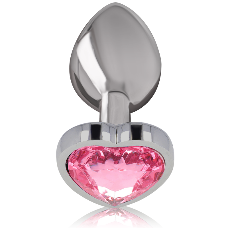 INTENSE - plug anal en métal aluminium coeur rose taille M