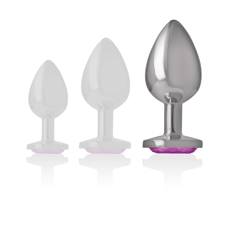 INTENSE - plug anal en métal aluminium coeur rose taille L