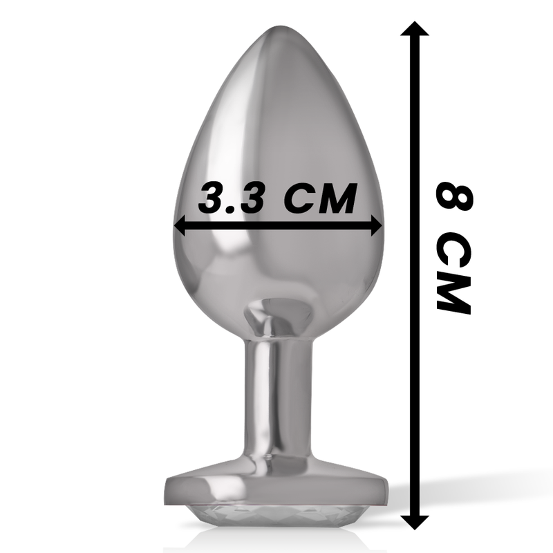 INTENSE - plug anal métal aluminium coeur blanc taille M