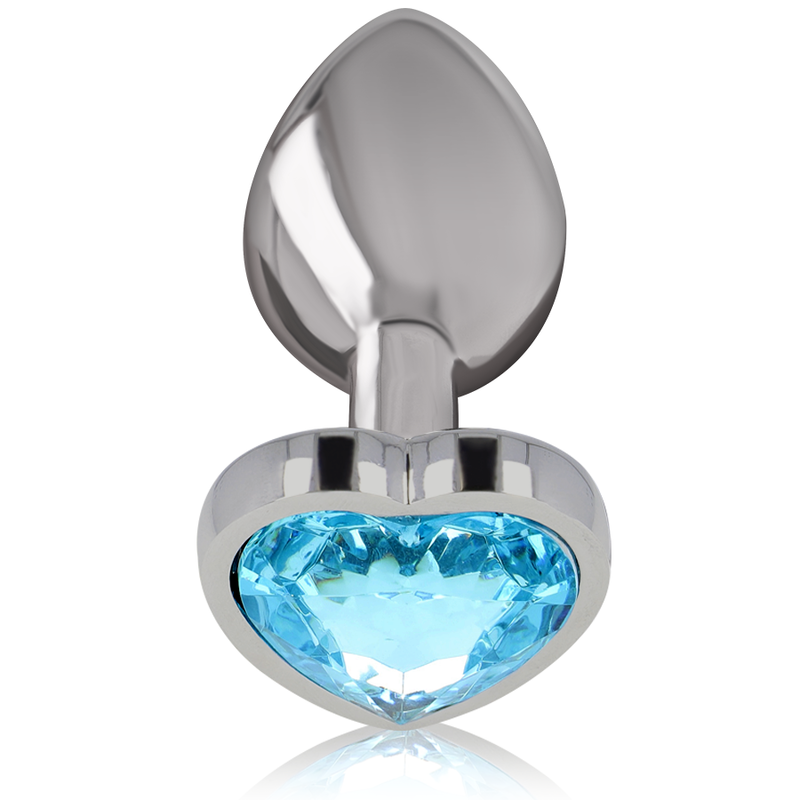 INTENSE - plug anal métal aluminium coeur bleu taille S