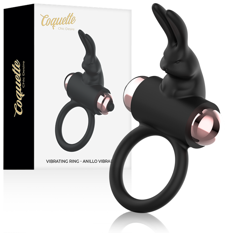 COQUETTE TOYS  - Anneau pénien avec vibromasseur noir/ or