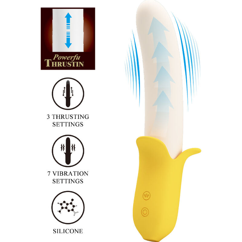 PRETTY LOVE - BANANA GEEK SUPER POWER 7 vibrations up&down (mouvement haut et bas) silicone noir