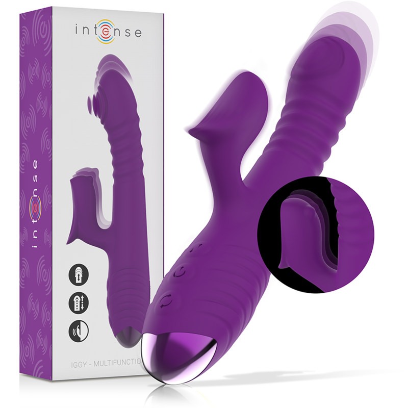 INTENSE - vibromasseur rechargeable multifonction IGGY clitoris et vagin violet