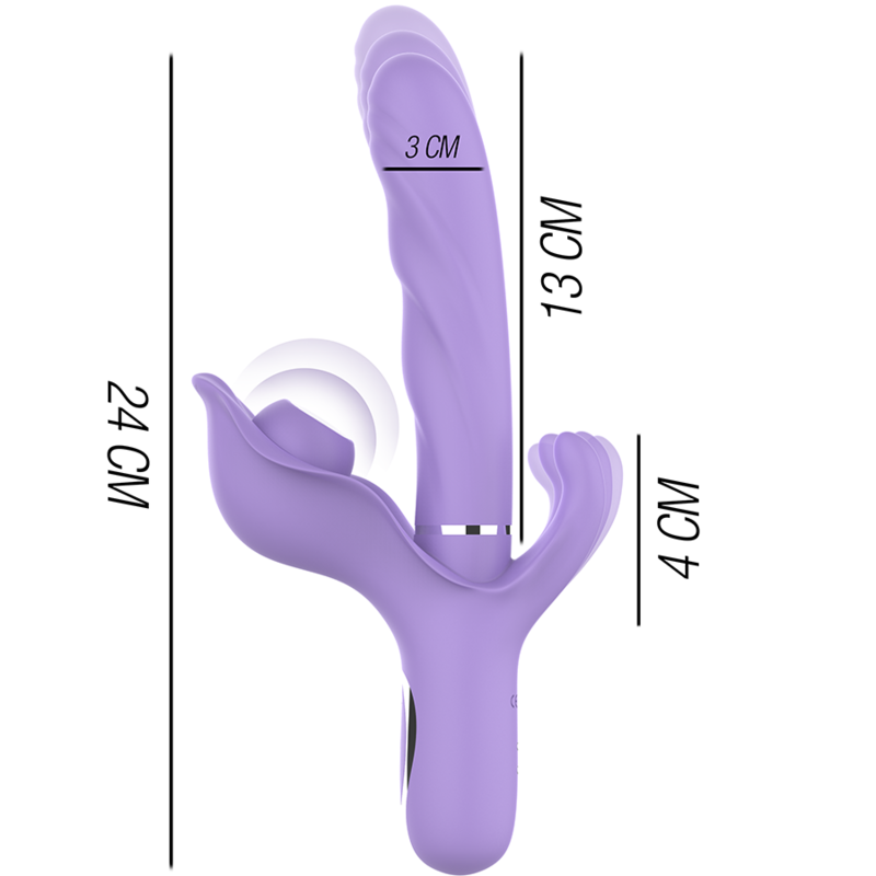 INTENSE - vibromasseur rechargeable multifonction BILLIE aspiration et pulsation violet