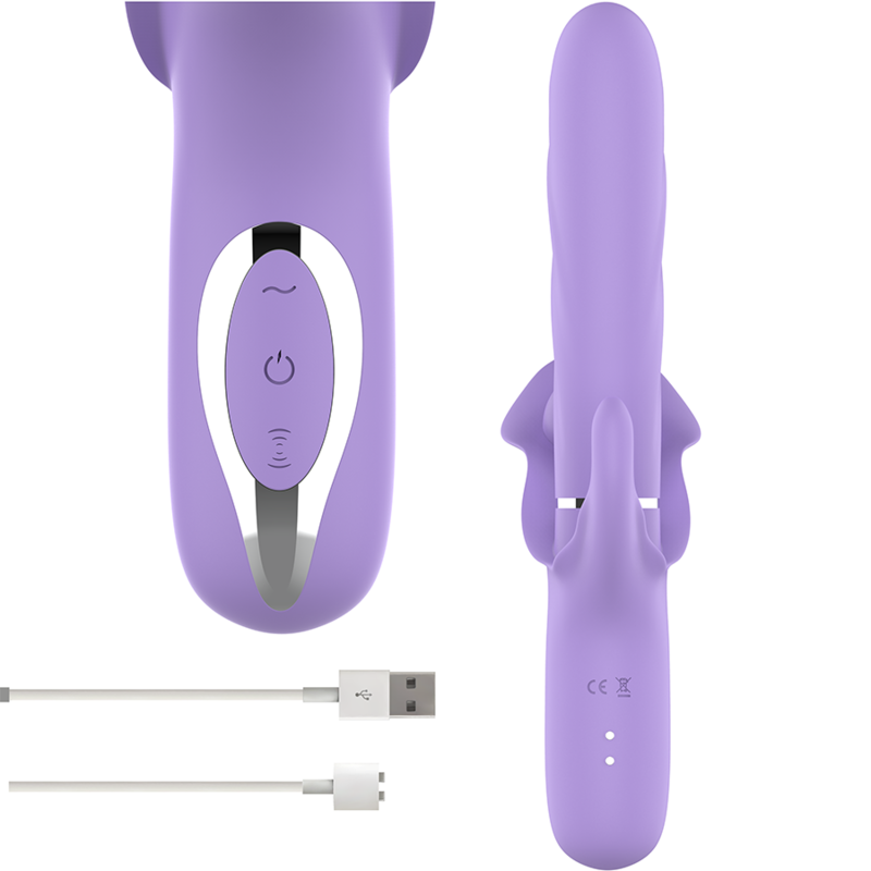 INTENSE - vibromasseur rechargeable multifonction BILLIE aspiration et pulsation violet