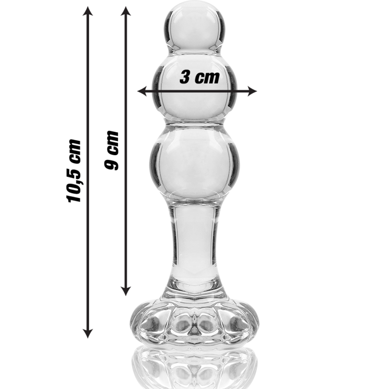 NEBULA IBIZA - n° 1 plug anal en verre borosilicate transparent 10.5 cm -o- 3 cm