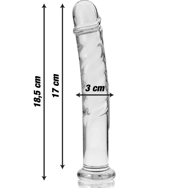 NEBULA IBIZA - n° 16 plug anal en verre borosilicate clair 18.5 cm -o- 3 cm