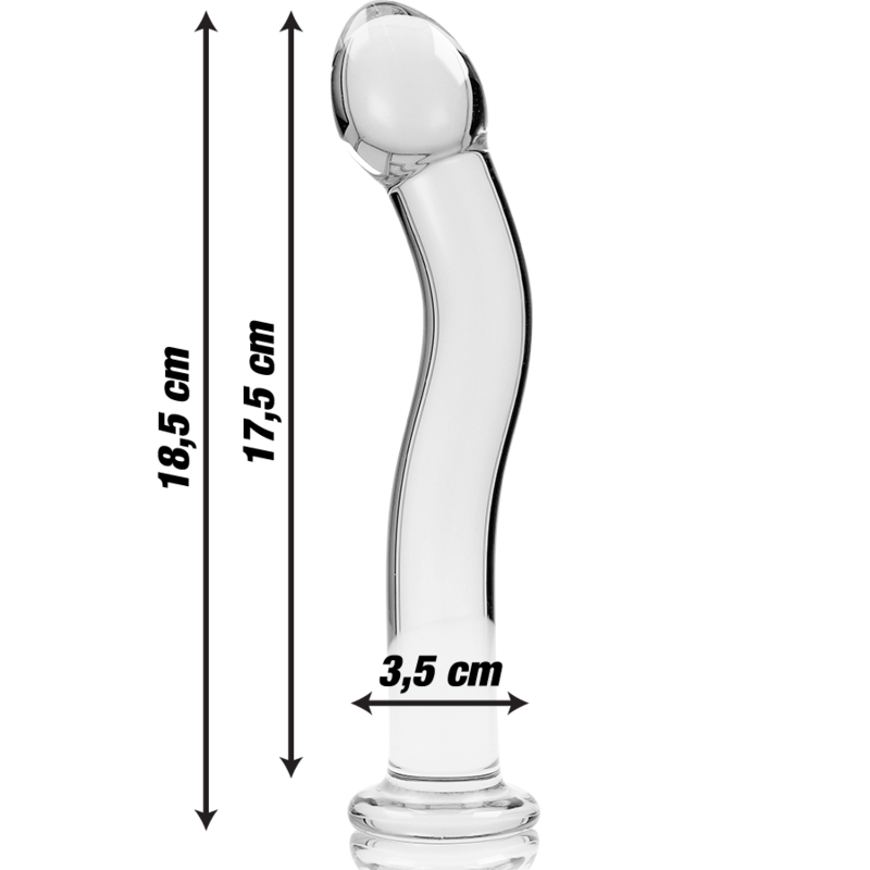 NEBULA IBIZA - n° 18 plug anal en verre borosilicate clair 18.5 cm -o- 3.5 cm