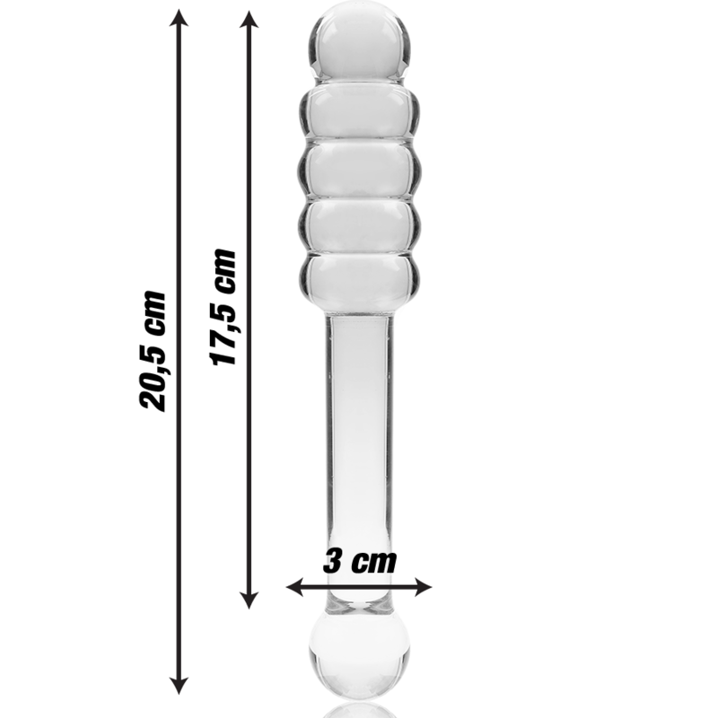 NEBULA IBIZA - n° 20 plug anal en verre borosilicate clair 20.5 cm -o- 3 cm