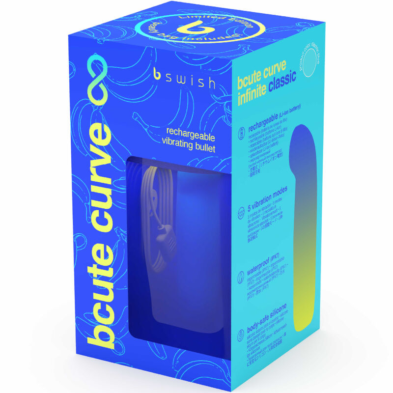 B-SWISH - vibromasseur rechargeable en silicone bleu BCUTE CURVE