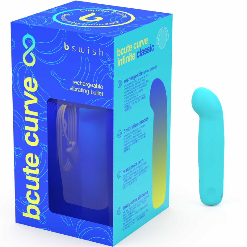 B-SWISH - vibromasseur rechargeable en silicone bleu BCUTE CURVE