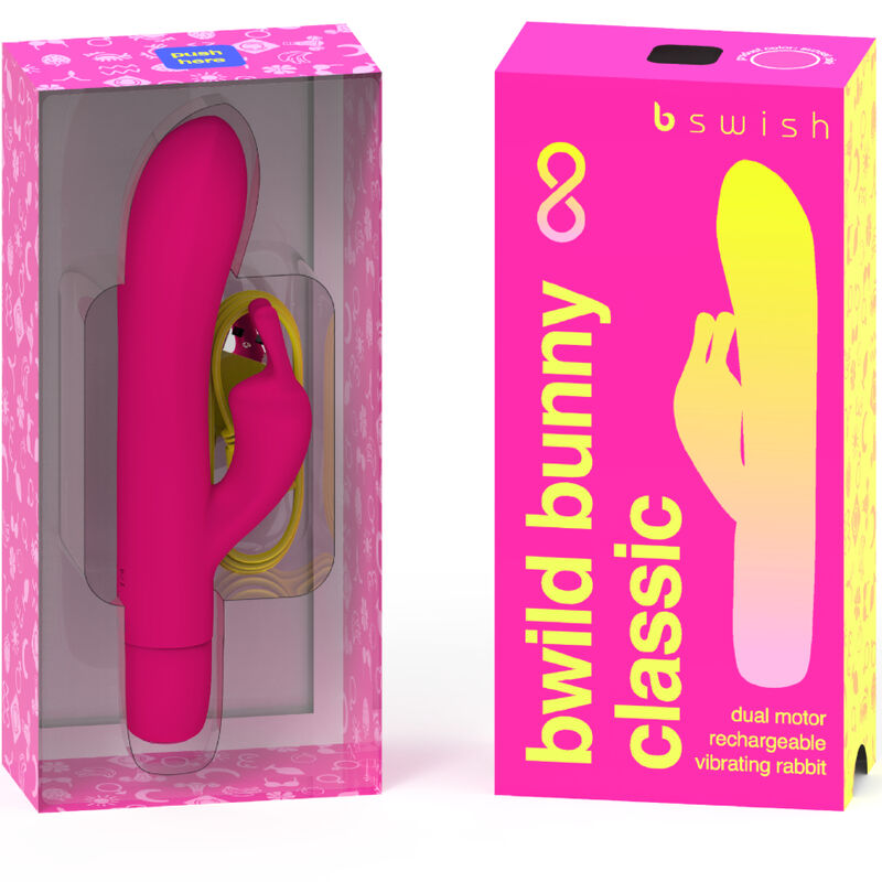 B-SWISH - vibromasseur rechargeable classique BWILD BUNNY INFINITE silicone rose