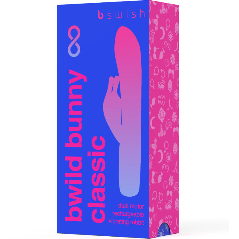 B-SWISH - vibromasseur rechargeable classique BWILD BUNNY INFINITE silicone bleu