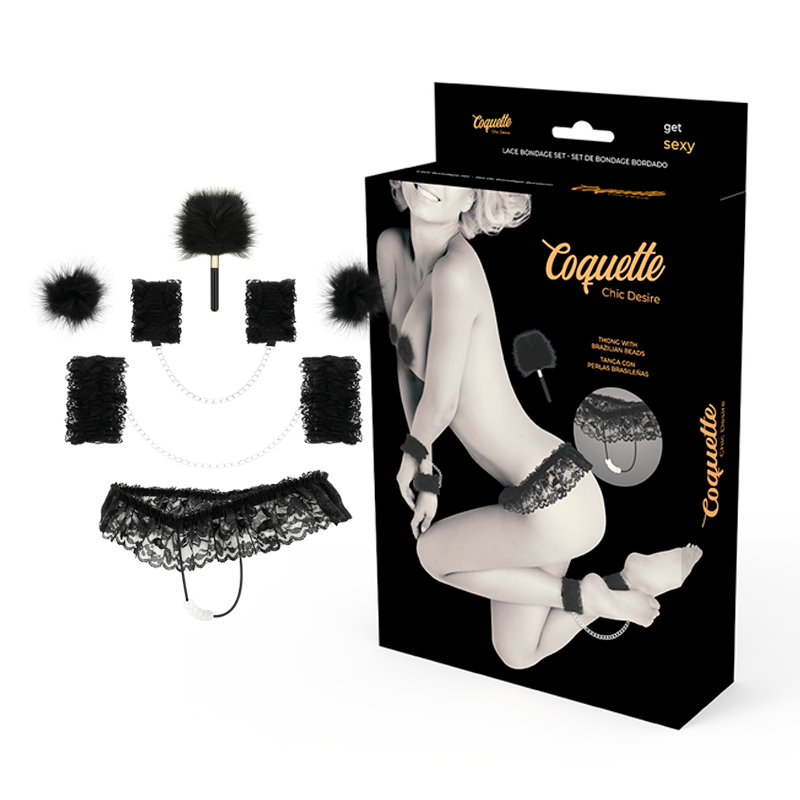 COQUETTE CHIC – ensemble d’accessoires de bondage en dentelle