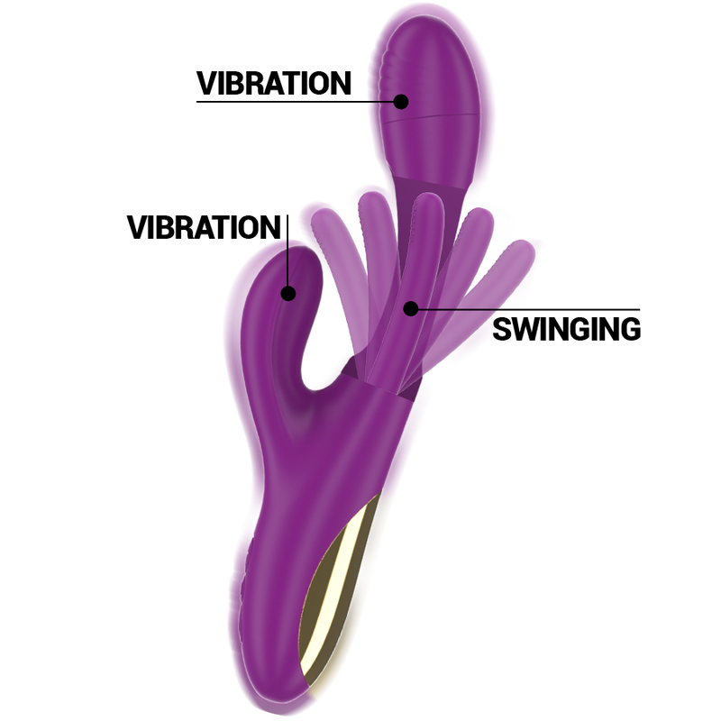 INTENSE - APOLO vibromasseur multifonction rechargeable 7 vibrations avec langue oscillante violet